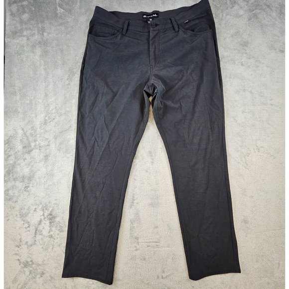 Travis Mathew Pants Mens 38‎ Black Golf Chino Flat Front Stretch Casual Comfort - Picture 1 of 11
